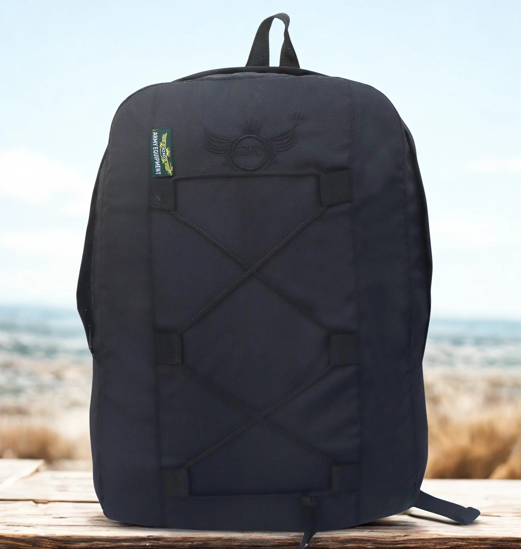 AZAD GEARS ARMY 15 LTR BACKPACK WITH EXTRA SPACE WITH 1 COMPARTMENT FOR TREKKING AND TRAVELLING | MEN & WOMEN | ARMY BLACK |FREE SIZE