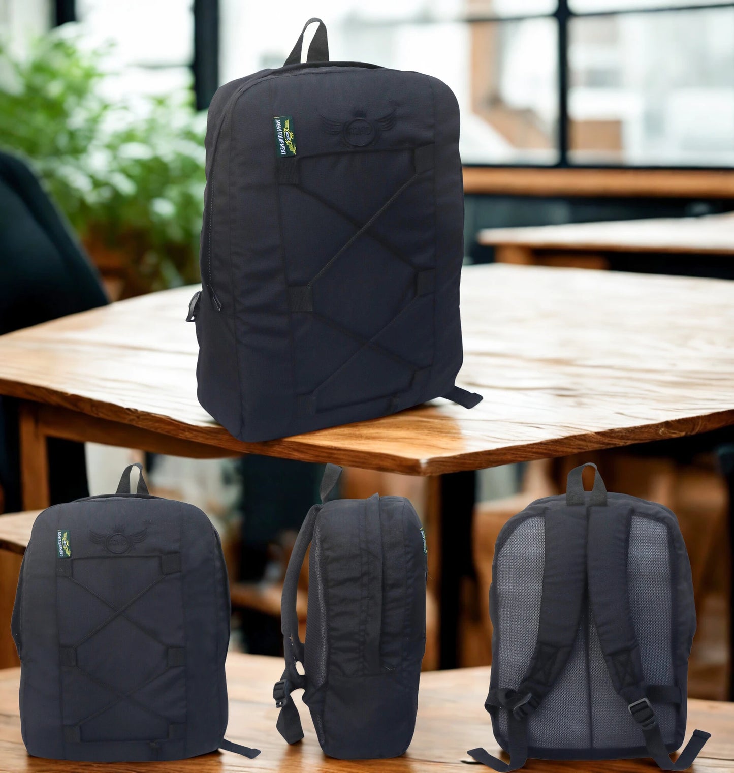 AZAD GEARS ARMY 15 LTR BACKPACK WITH EXTRA SPACE WITH 1 COMPARTMENT FOR TREKKING AND TRAVELLING | MEN & WOMEN | ARMY BLACK |FREE SIZE