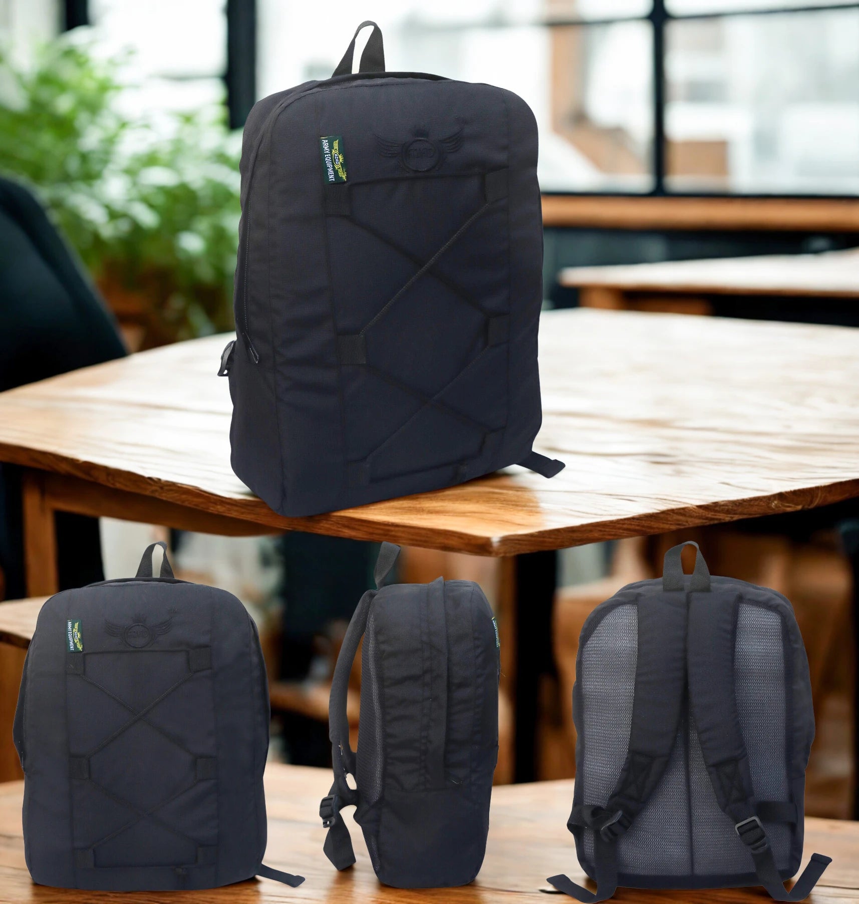 AZAD GEARS ARMY 15 LTR BACKPACK WITH EXTRA SPACE WITH 1 COMPARTMENT FOR TREKKING AND TRAVELLING | MEN & WOMEN | ARMY BLACK |FREE SIZE