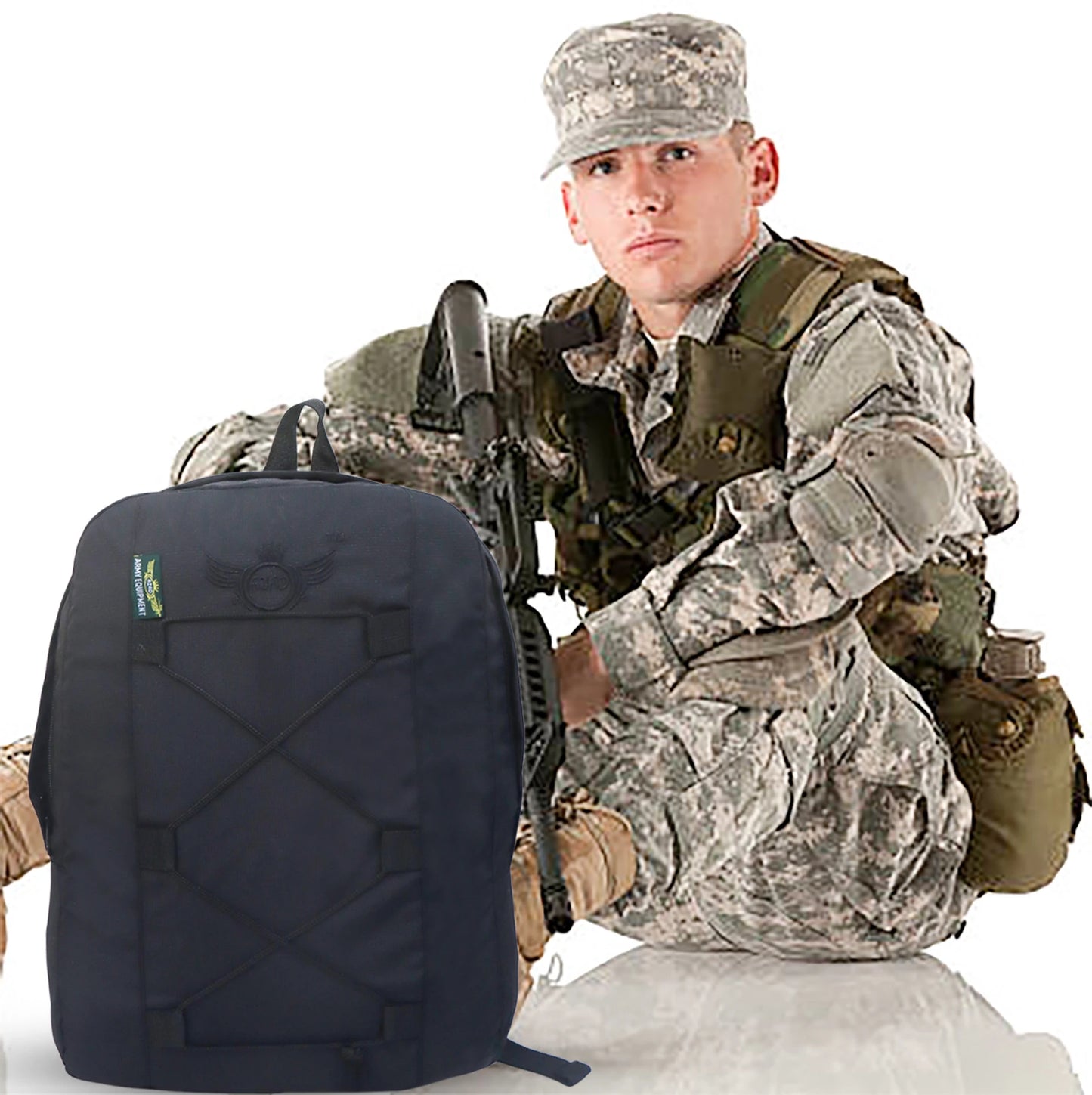 AZAD GEARS ARMY 15 LTR BACKPACK WITH EXTRA SPACE WITH 1 COMPARTMENT FOR TREKKING AND TRAVELLING | MEN & WOMEN | ARMY BLACK |FREE SIZE