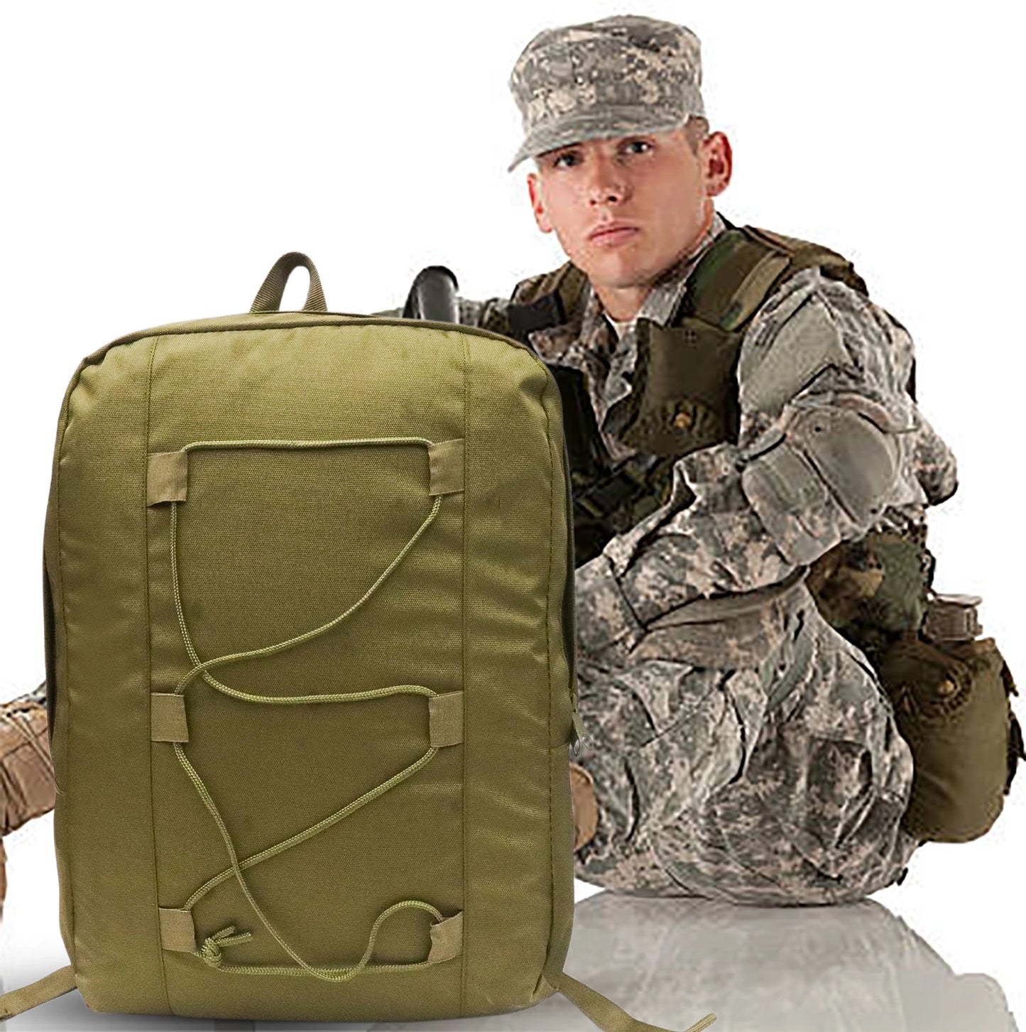 AZAD GEARS ARMY 15 LTR BACKPACK WITH EXTRA SPACE WITH 1 COMPARTMENT FOR TREKKING AND TRAVELLING | MEN & WOMEN | ARMY LITE GREEN |FREE SIZE