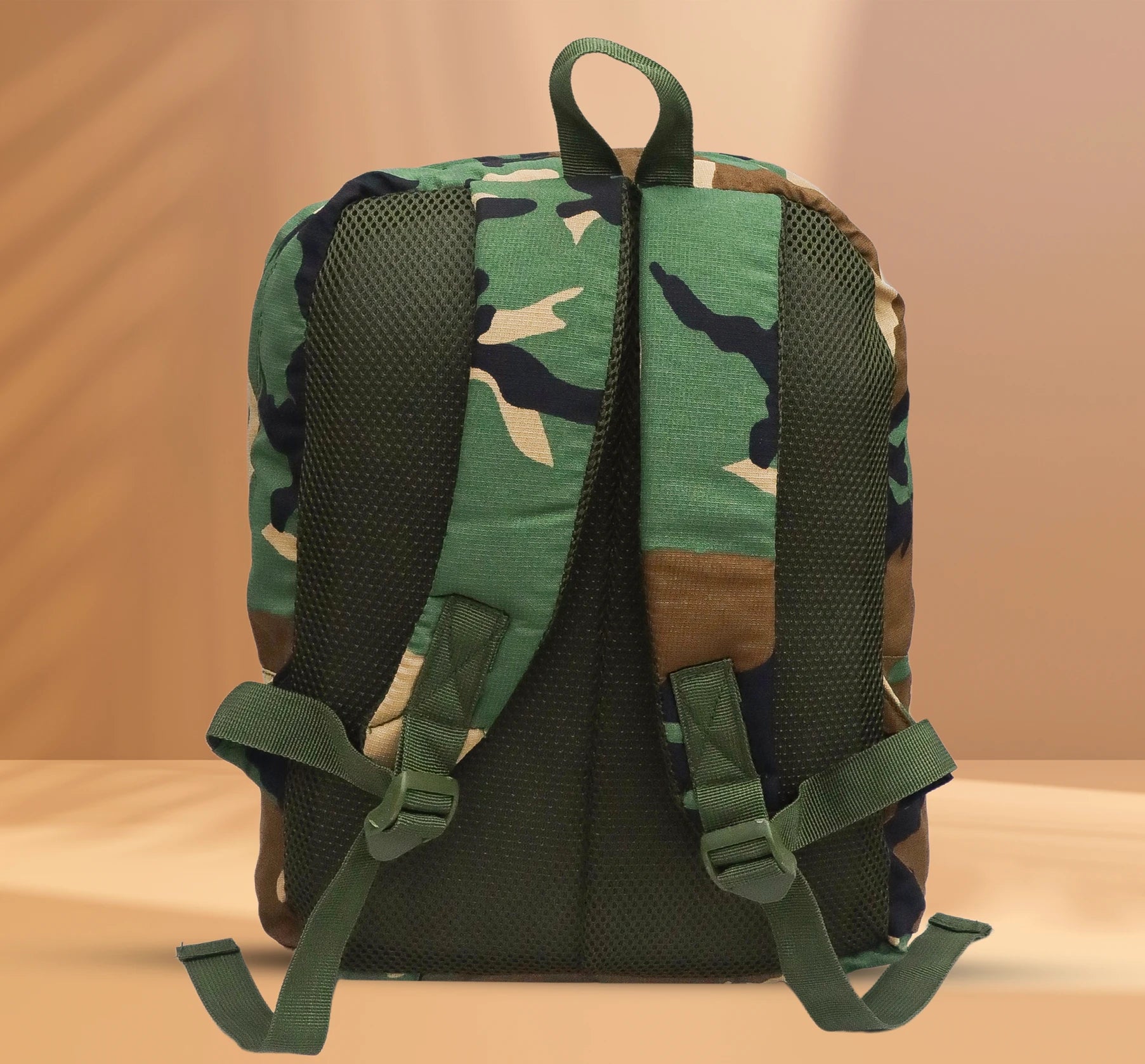 AZAD GEARS ARMY 15 LTR BACKPACK WITH EXTRA SPACE WITH 1 COMPARTMENT FOR TREKKING AND TRAVELLING | MEN & WOMEN | ARMY POLYESTER CAMOUFLAGE |FREE SIZE