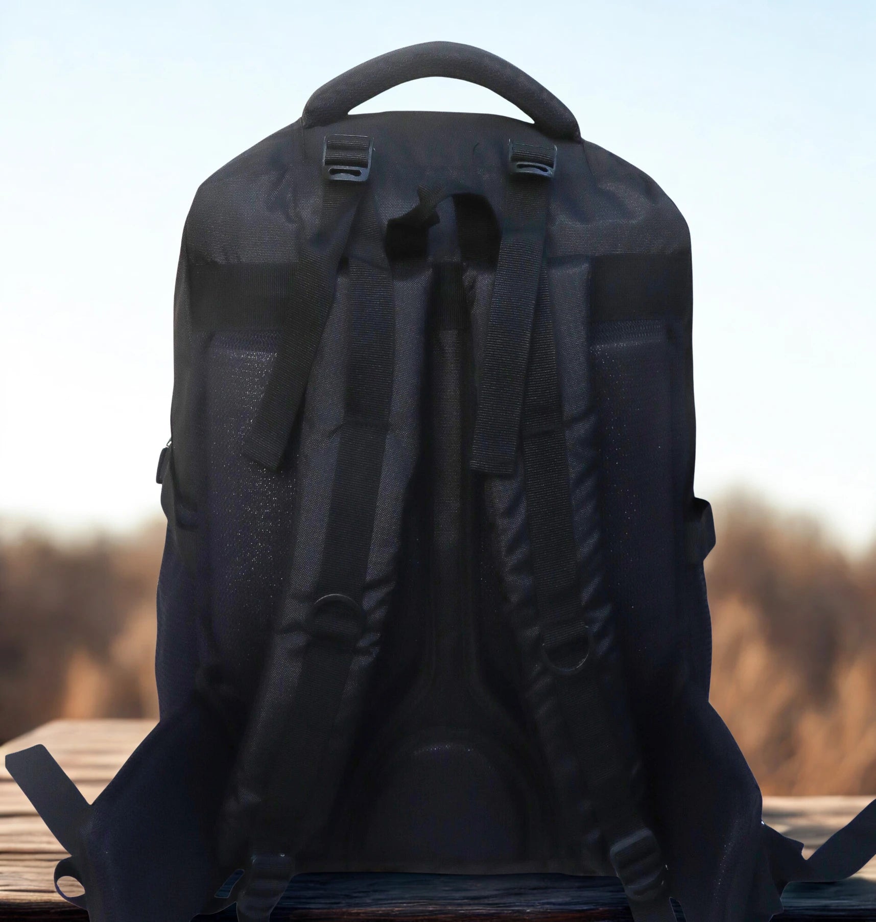 AZAD GEARS ARMY 35 LTR BACKPACK WITH EXTRA SPACE WITH 2 COMPARTMENT AND 1 POCKET FOR TREKKING AND TRAVELLING | MEN & WOMEN | ARMY BLACK| FREE SIZE