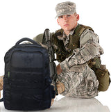 AZAD GEARS ARMY 35 LTR BACKPACK WITH EXTRA SPACE WITH 2 COMPARTMENT AND 1 POCKET FOR TREKKING AND TRAVELLING | MEN & WOMEN | ARMY BLACK| FREE SIZE