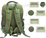 AZAD GEARS ARMY 35 LTR BACKPACK WITH EXTRA SPACE WITH 2 COMPARTMENT AND 1 POCKET FOR TREKKING AND TRAVELLING | MEN & WOMEN | ARMY GREEN| FREE SIZE