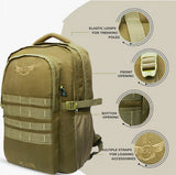 AZAD GEARS ARMY 45 LTR BACKPACK WITH EXTRA SPACE WITH 2 COMPARTMENT AND 1 POCKET FOR TREKKING AND TRAVELLING | MEN & WOMEN | ARMY LITE GREEN| FREE SIZE