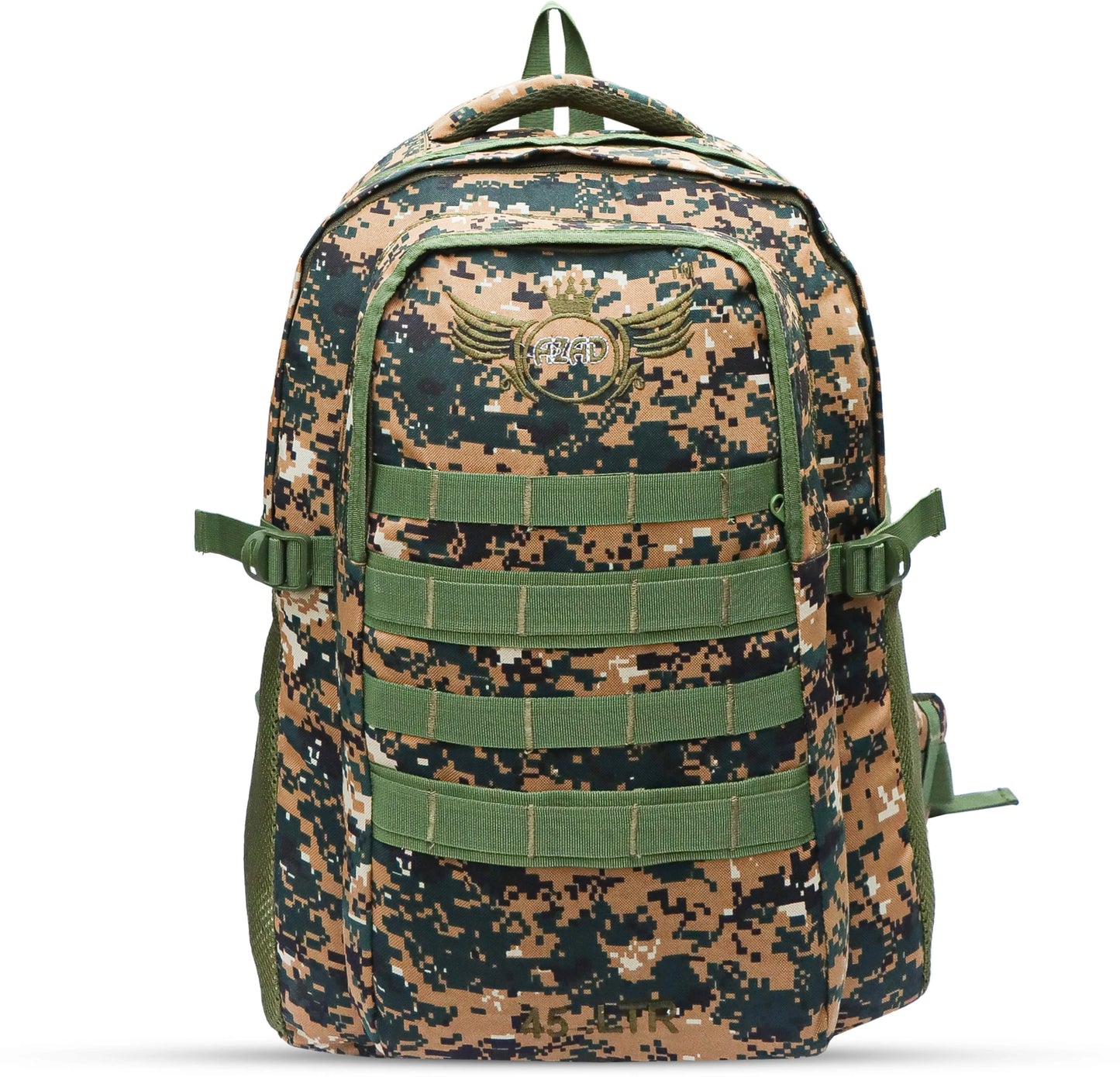 AZAD GEARS ARMY 45 LTR BACKPACK WITH EXTRA SPACE WITH 2 COMPARTMENT AND 1 POCKET FOR TREKKING AND TRAVELLING | MEN & WOMEN | ARMY GREEN| FREE SIZE