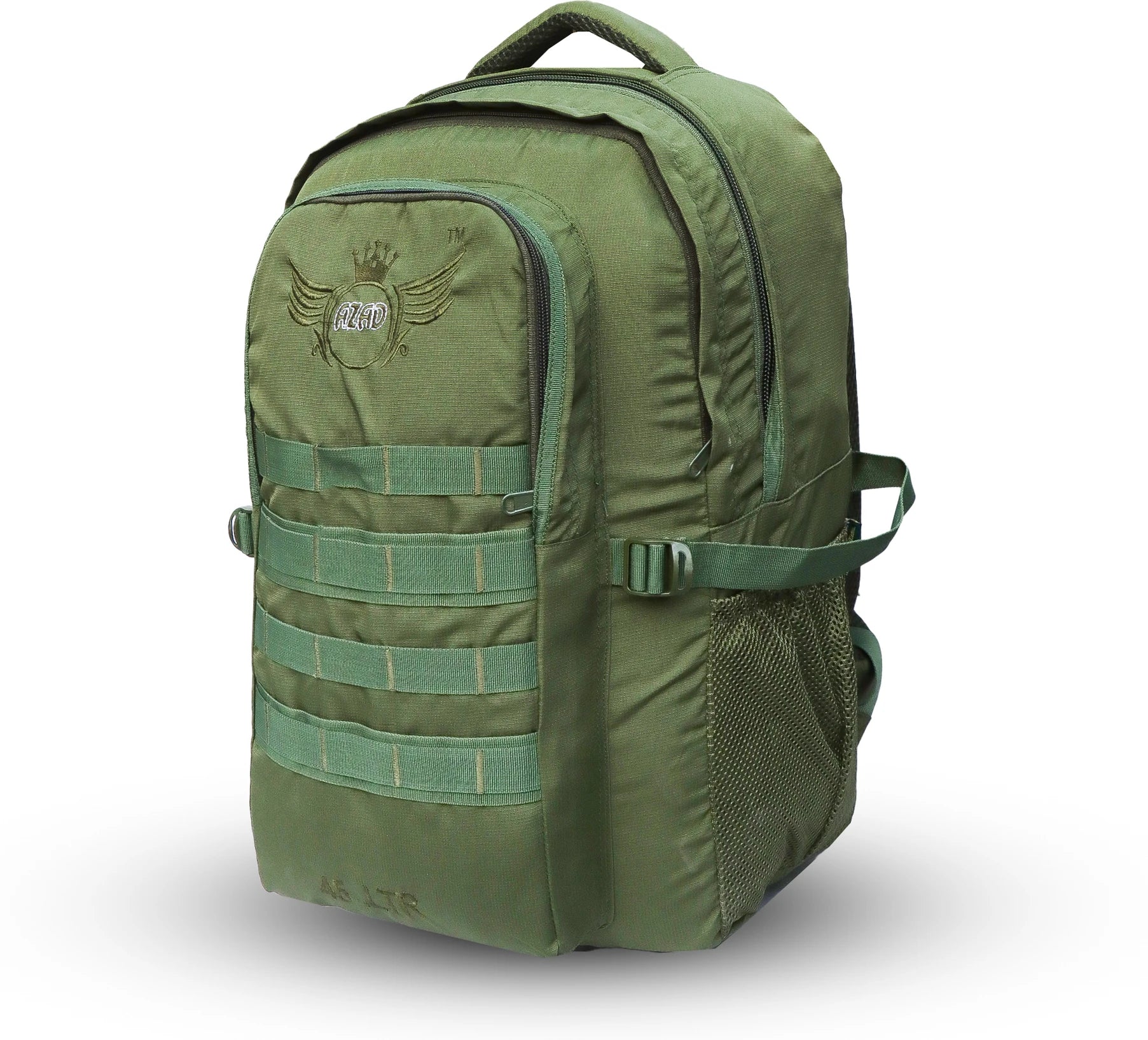 AZAD GEARS ARMY 45 LTR BACKPACK WITH EXTRA SPACE WITH 2 COMPARTMENT AND 1 POCKET FOR TREKKING AND TRAVELLING | MEN & WOMEN | ARMY LITE GREEN| FREE SIZE