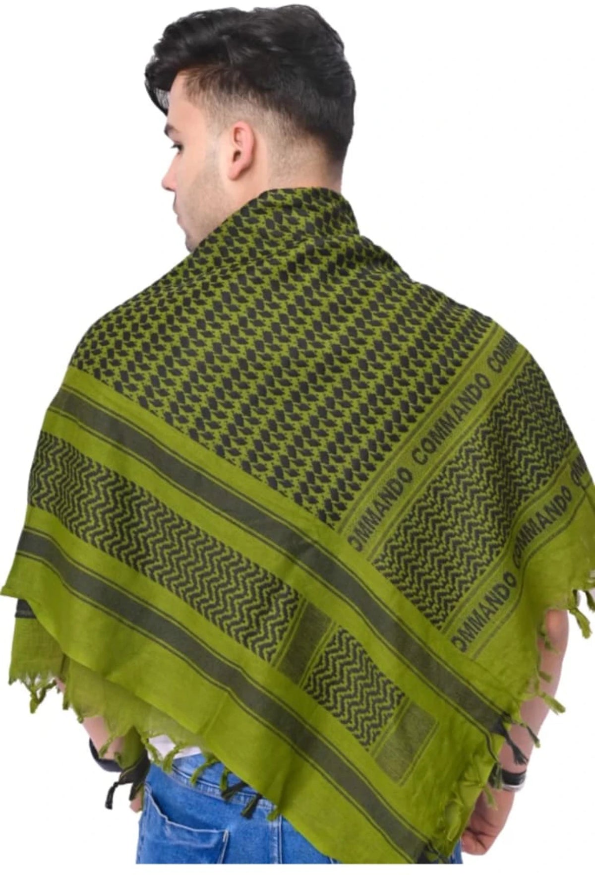 AZAD GEARS ARMY AFGHANI PATKA PRINTED FOR CASUAL MADE WITH 100% COTTON FOR TREKKING AND TRAVELLING | MEN & WOMEN | ARMY GREEN | FREE SIZE