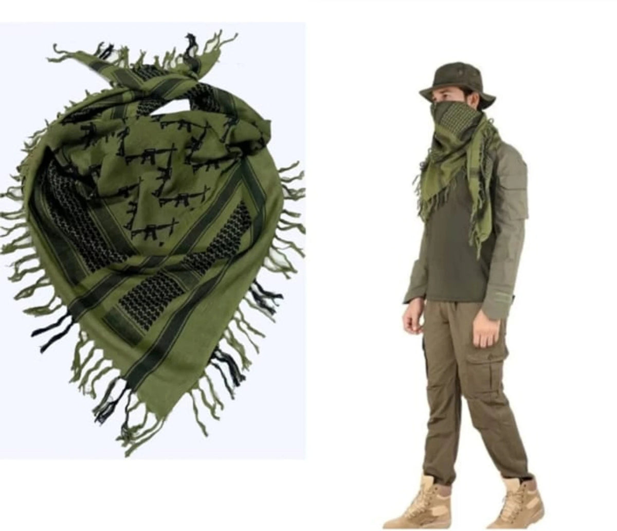 AZAD GEARS ARMY AFGHANI PATKA AK-47 FOR CASUAL MADE WITH 100% COTTON FOR TREKKING AND TRAVELLING | MEN & WOMEN | ARMY GREEN | FREE SIZE