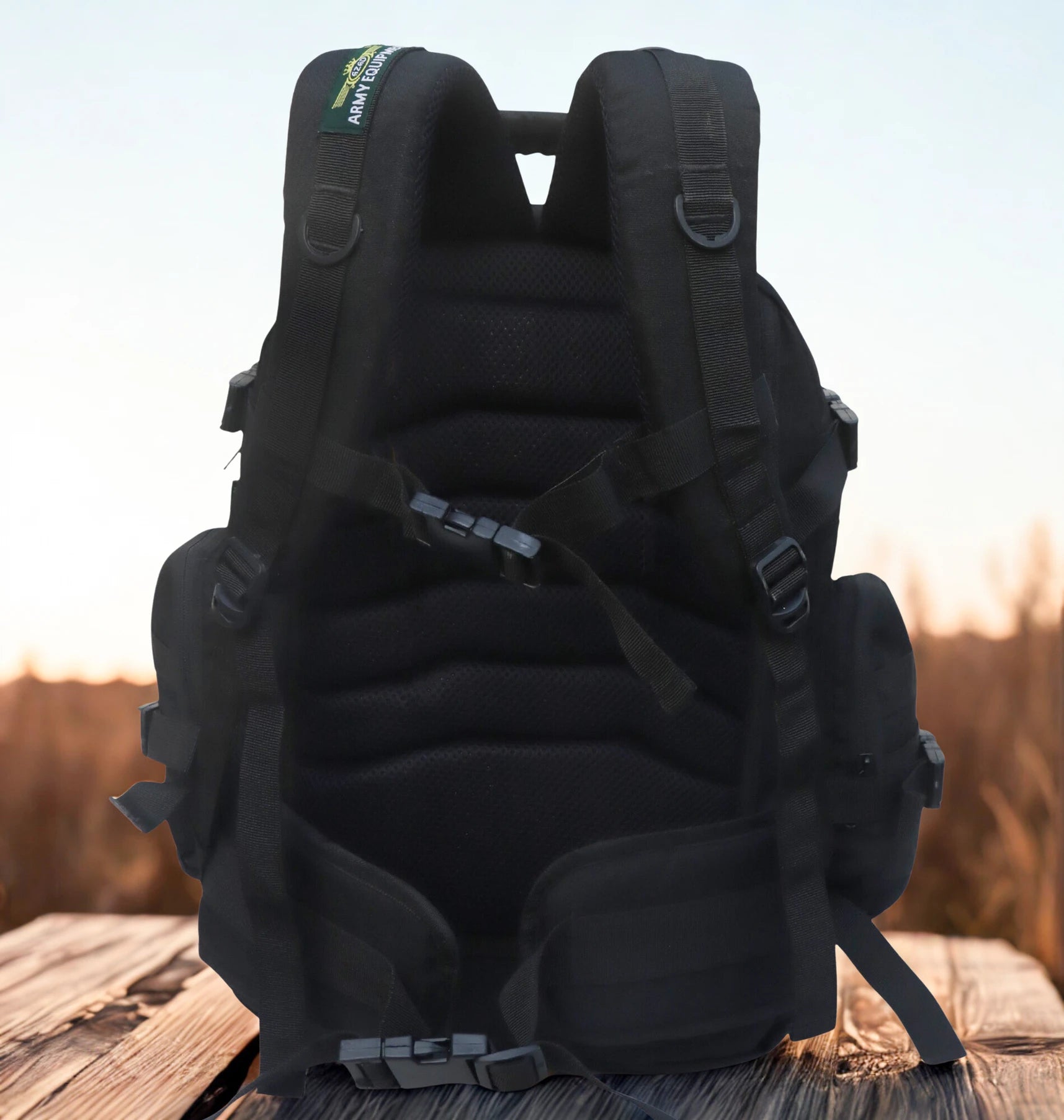 AZAD GEARS ARMY AMBUSH 85 LTR BACKPACK WITH SLING BAG AND EXTRA SPACE WITH 1 COMPARTMENT AND 6 POCKETS FOR TREKKING AND TRAVELLING | MEN & WOMEN | ARMY BLACK| FREE SIZE