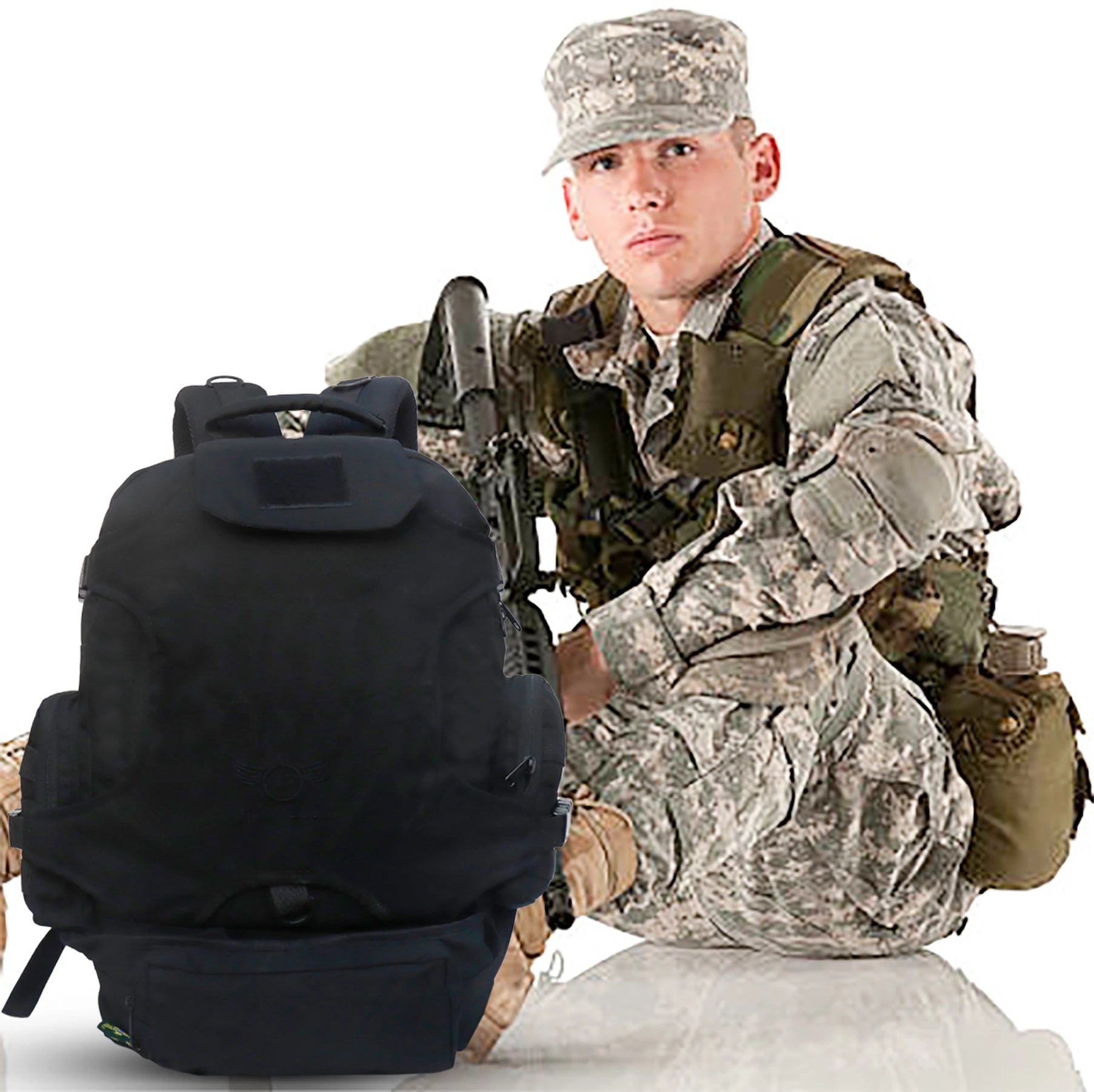 AZAD GEARS ARMY AMBUSH 85 LTR BACKPACK WITH SLING BAG AND EXTRA SPACE WITH 1 COMPARTMENT AND 6 POCKETS FOR TREKKING AND TRAVELLING | MEN & WOMEN | ARMY BLACK| FREE SIZE