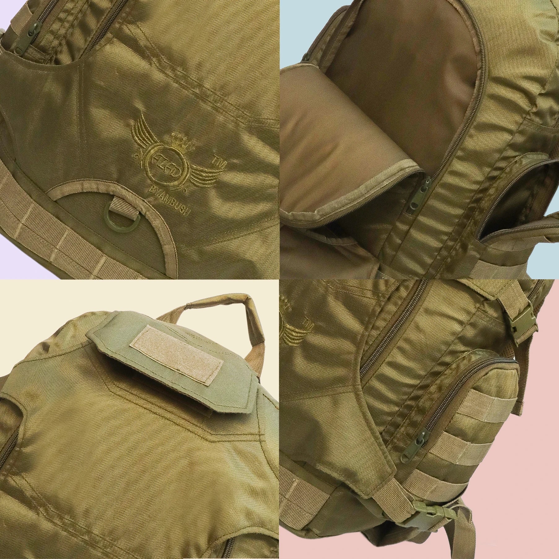 AZAD GEARS ARMY AMBUSH 85 LTR BACKPACK WITH SLING BAG AND EXTRA SPACE WITH 1 COMPARTMENT AND 6 POCKETS FOR TREKKING AND TRAVELLING | MEN & WOMEN | ARMY LITE GREEN| FREE SIZE