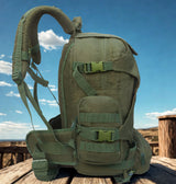 AZAD GEARS ARMY AMBUSH 85 LTR BACKPACK WITH SLING BAG AND EXTRA SPACE WITH 1 COMPARTMENT AND 6 POCKETS FOR TREKKING AND TRAVELLING | MEN & WOMEN | ARMY GREEN| FREE SIZE