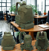 AZAD GEARS ARMY AMBUSH 85 LTR BACKPACK WITH SLING BAG AND EXTRA SPACE WITH 1 COMPARTMENT AND 6 POCKETS FOR TREKKING AND TRAVELLING | MEN & WOMEN | ARMY GREEN| FREE SIZE