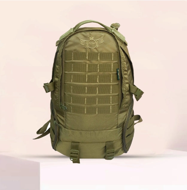 AZAD GEARS ARMY BULLET 40 LTR BACKPACK WITH EXTRA SPACE WITH 2 COMPARTMENT AND 3 POCKETS FOR TREKKING AND TRAVELLING | MEN & WOMEN | ARMY LITE GREEN | FREE SIZE