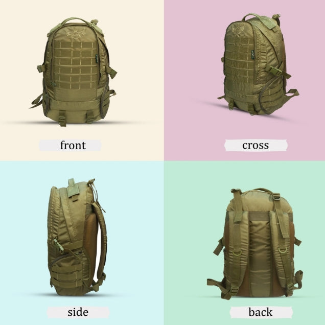 AZAD GEARS ARMY BULLET 40 LTR BACKPACK WITH EXTRA SPACE WITH 2 COMPARTMENT AND 3 POCKETS FOR TREKKING AND TRAVELLING | MEN & WOMEN | ARMY LITE GREEN | FREE SIZE