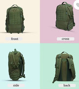 AZAD GEARS ARMY BULLET 40 LTR BACKPACK WITH EXTRA SPACE WITH 2 COMPARTMENT AND 3 POCKETS FOR TREKKING AND TRAVELLING | MEN & WOMEN | ARMY GREEN | FREE SIZE