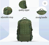 AZAD GEARS ARMY BULLET 40 LTR BACKPACK WITH EXTRA SPACE WITH 2 COMPARTMENT AND 3 POCKETS FOR TREKKING AND TRAVELLING | MEN & WOMEN | ARMY GREEN | FREE SIZE