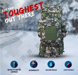 AZAD GEARS ARMY METAL FRAME CHAMPION RUCKSACK 135 LTR BAG WITH DETACHABLE BACKPACK AND MULTIPLE POCKETS AND  PROTECTED BASE FOR TREKKING AND TRAVELLING | MEN & WOMEN | ARMY COBRA | LARGE CAPACITY