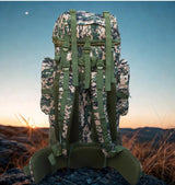 AZAD GEARS ARMY METAL FRAME CHAMPION RUCKSACK 135 LTR BAG WITH DETACHABLE BACKPACK AND MULTIPLE POCKETS AND  PROTECTED BASE FOR TREKKING AND TRAVELLING | MEN & WOMEN | ARMY COBRA | LARGE CAPACITY