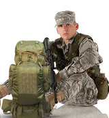 AZAD GEARS ARMY METAL FRAME CHAMPION RUCKSACK 135 LTR BAG WITH DETACHABLE BACKPACK AND MULTIPLE POCKETS AND  PROTECTED BASE FOR TREKKING AND TRAVELLING | MEN & WOMEN | ARMY LITE GREEN | LARGE CAPACITY