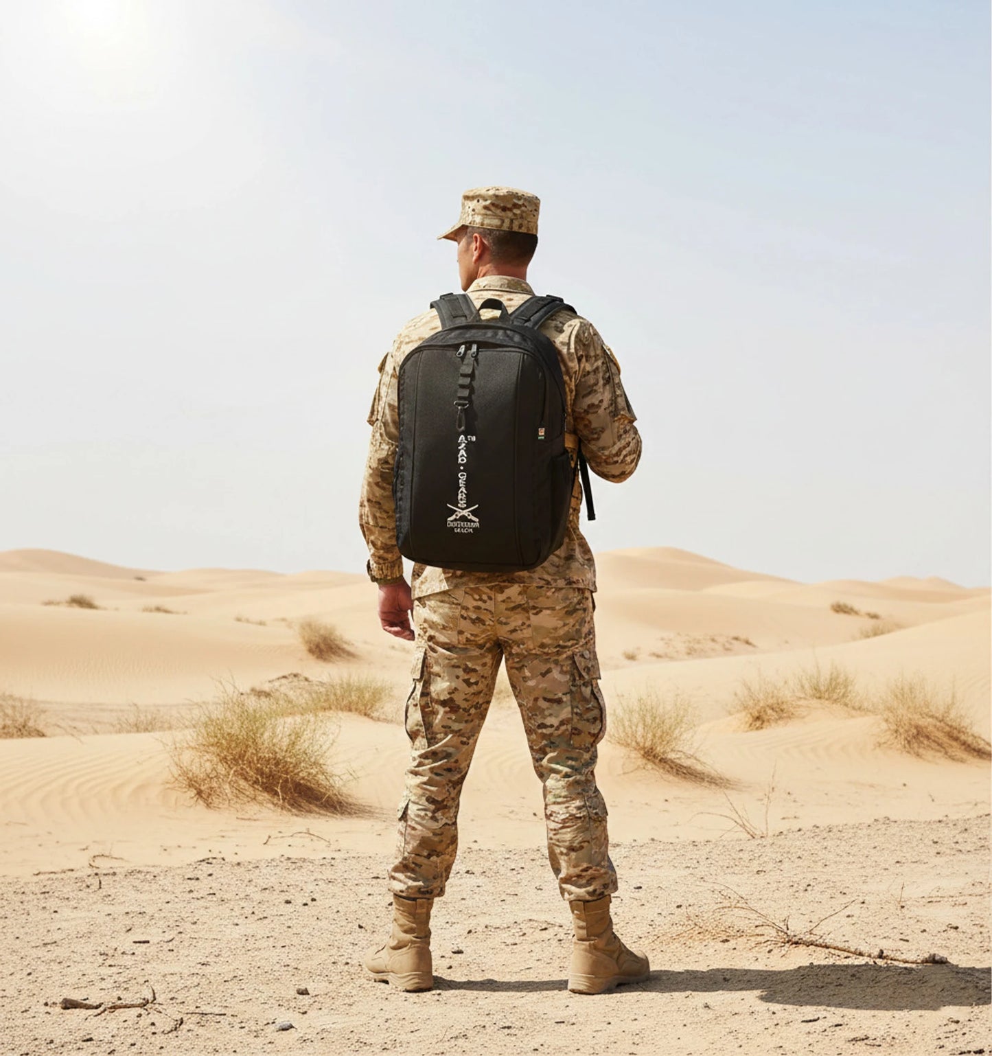 AZAD GEARS ARMY DEFENDER 35 LTR BACKPACK WITH EXTRA SPACE WITH 2 COMPARTMENT AND 3 POCKETS FOR TREKKING AND TRAVELLING | MEN & WOMEN | ARMY BLACK| FREE SIZE