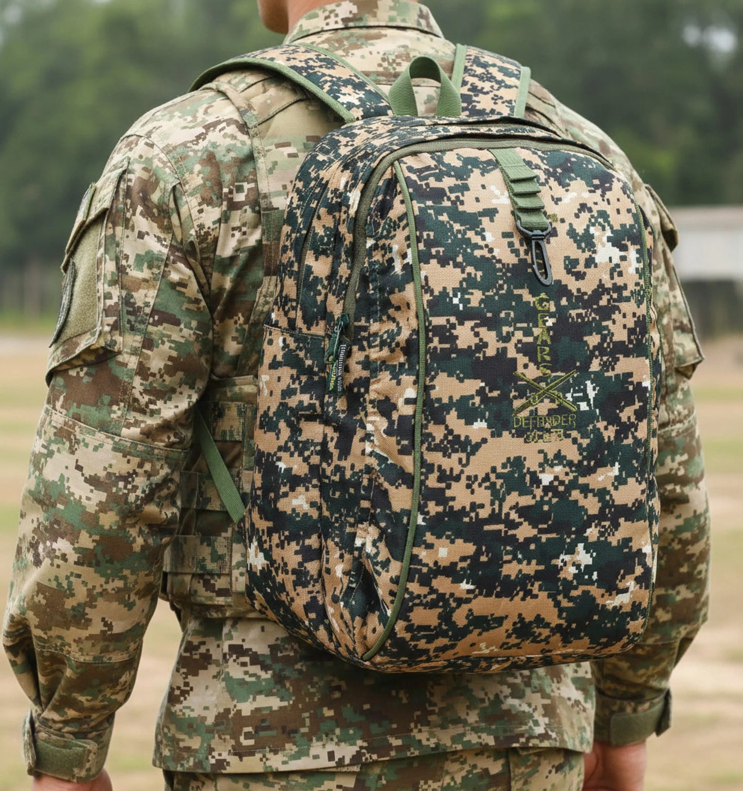 AZAD GEARS ARMY DEFENDER 35 LTR BACKPACK WITH EXTRA SPACE WITH 2 COMPARTMENT AND 3 POCKETS FOR TREKKING AND TRAVELLING | MEN & WOMEN | ARMY NEW DIGITAL CAMOUFLAGE| FREE SIZE