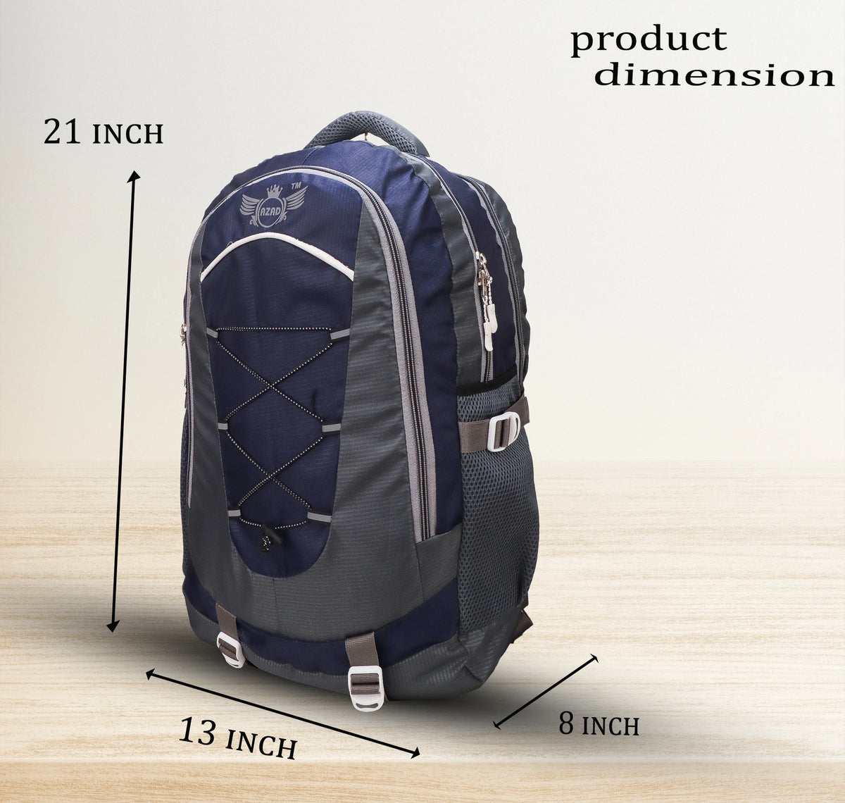 AZAD GEARS CIVIL LITE WEIGHT 40 LTR BACKPACK WITH EXTRA SPACE WITH 2 COMPARTMENTS AND 2 POCKETS FOR TREKKING AND TRAVELLING |MEN & WOMEN | DORI BAG NAVY BLUE | FREE SIZE