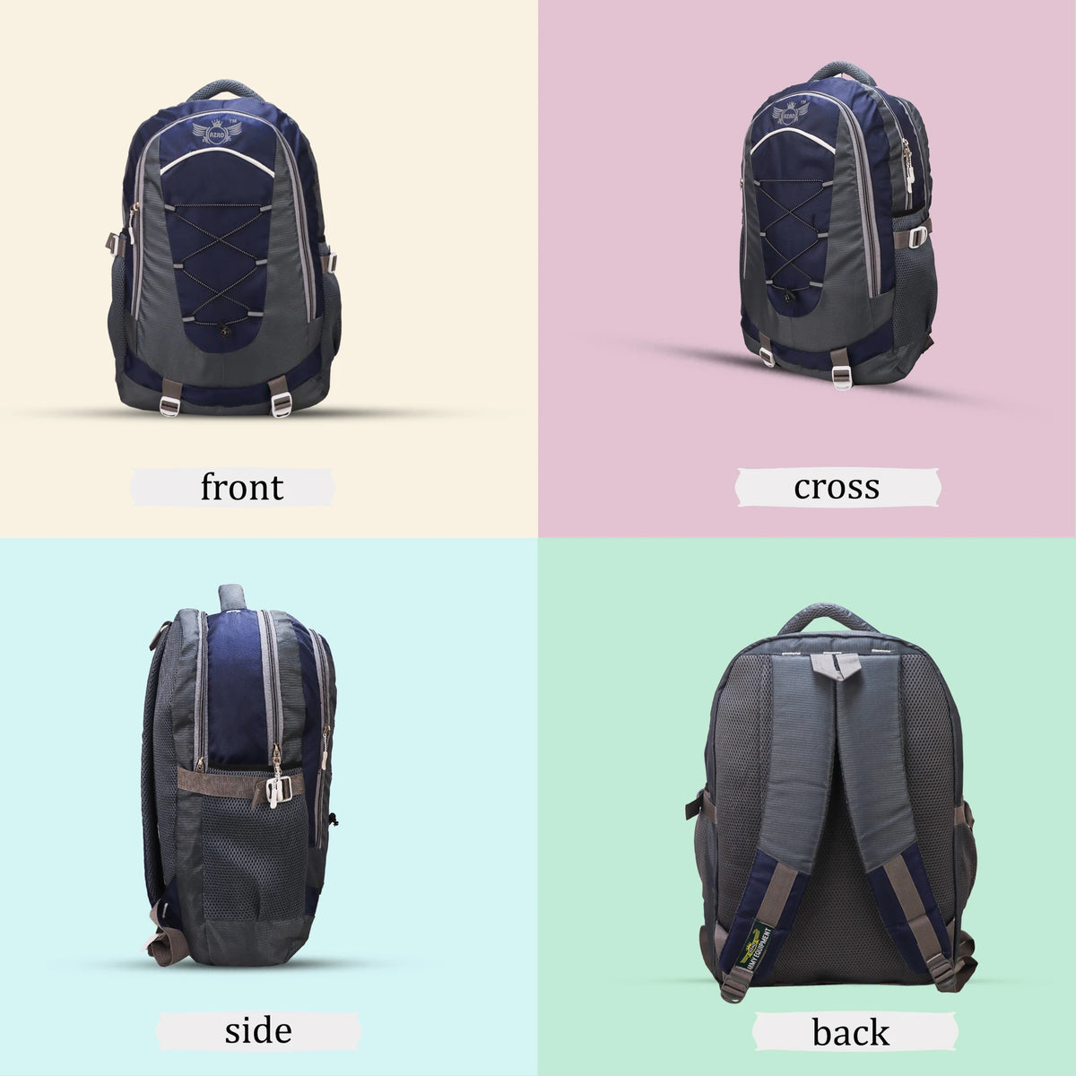 AZAD GEARS CIVIL LITE WEIGHT 40 LTR BACKPACK WITH EXTRA SPACE WITH 2 COMPARTMENTS AND 2 POCKETS FOR TREKKING AND TRAVELLING |MEN & WOMEN | DORI BAG NAVY BLUE | FREE SIZE