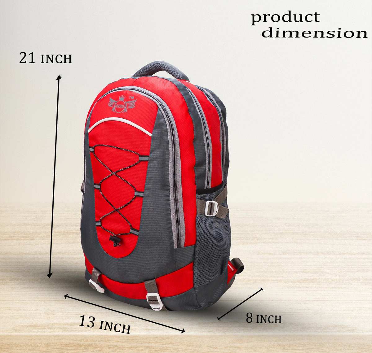 AZAD GEARS CIVIL LITE WEIGHT 40 LTR BACKPACK WITH EXTRA SPACE WITH 2 COMPARTMENTS AND 2 POCKETS FOR TREKKING AND TRAVELLING |MEN & WOMEN | DORI BAG RED | FREE SIZE