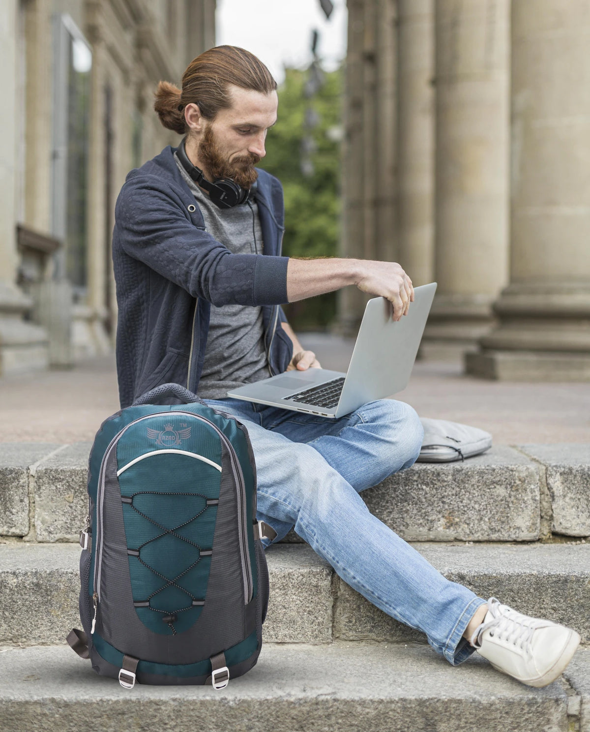 AZAD GEARS CIVIL LITE WEIGHT 40 LTR BACKPACK WITH EXTRA SPACE WITH 2 COMPARTMENTS AND 2 POCKETS FOR TREKKING AND TRAVELLING |MEN & WOMEN | DORI BAG SEA GREEN | FREE SIZE
