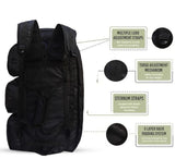 AZAD GEARS ARMY HAND DUFFLE BAG 155 LTR WITH EXTRA PACE BIG SIDE POCKETS AND  PROTECTED BASE FOR TREKKING AND TRAVELLING | MEN & WOMEN | ARMY BLACK | LARGE CAPACITY