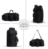 AZAD GEARS ARMY HAND DUFFLE BAG 155 LTR WITH EXTRA PACE BIG SIDE POCKETS AND  PROTECTED BASE FOR TREKKING AND TRAVELLING | MEN & WOMEN | ARMY BLACK | LARGE CAPACITY