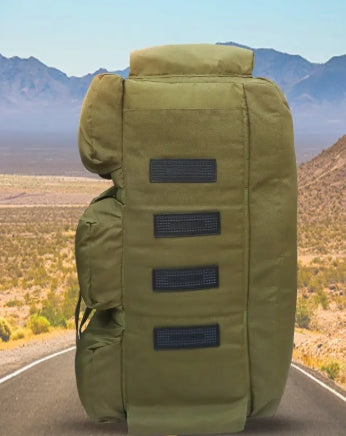 AZAD GEARS ARMY HAND DUFFLE BAG 155 LTR WITH EXTRA PACE BIG SIDE POCKETS AND  PROTECTED BASE FOR TREKKING AND TRAVELLING | MEN & WOMEN | ARMY LITE GREEN | LARGE CAPACITY