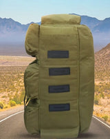 AZAD GEARS ARMY HAND DUFFLE BAG 155 LTR WITH EXTRA PACE BIG SIDE POCKETS AND  PROTECTED BASE FOR TREKKING AND TRAVELLING | MEN & WOMEN | ARMY LITE GREEN | LARGE CAPACITY