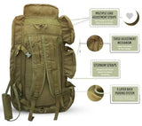 AZAD GEARS ARMY HAND DUFFLE BAG 155 LTR WITH EXTRA PACE BIG SIDE POCKETS AND  PROTECTED BASE FOR TREKKING AND TRAVELLING | MEN & WOMEN | ARMY LITE GREEN | LARGE CAPACITY