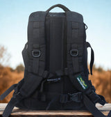 AZAD GEARS ARMY FIGHTER 55 LTR BACKPACK WITH EXTRA SPACE WITH 2 COMPARTMENT AND 6 POCKETS FOR TREKKING AND TRAVELLING | MEN & WOMEN | ARMY BLACK| FREE SIZE