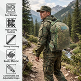 AZAD GEARS ARMY FIGHTER 55 LTR BACKPACK WITH EXTRA SPACE WITH 2 COMPARTMENT AND 6 POCKETS FOR TREKKING AND TRAVELLING | MEN & WOMEN | ARMY DIGITAL FLORA CAMOUFLAGE| FREE SIZE