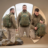 AZAD GEARS ARMY FIGHTER 55 LTR BACKPACK WITH EXTRA SPACE WITH 2 COMPARTMENT AND 6 POCKETS FOR TREKKING AND TRAVELLING | MEN & WOMEN | ARMY DIGITAL FLORA CAMOUFLAGE| FREE SIZE