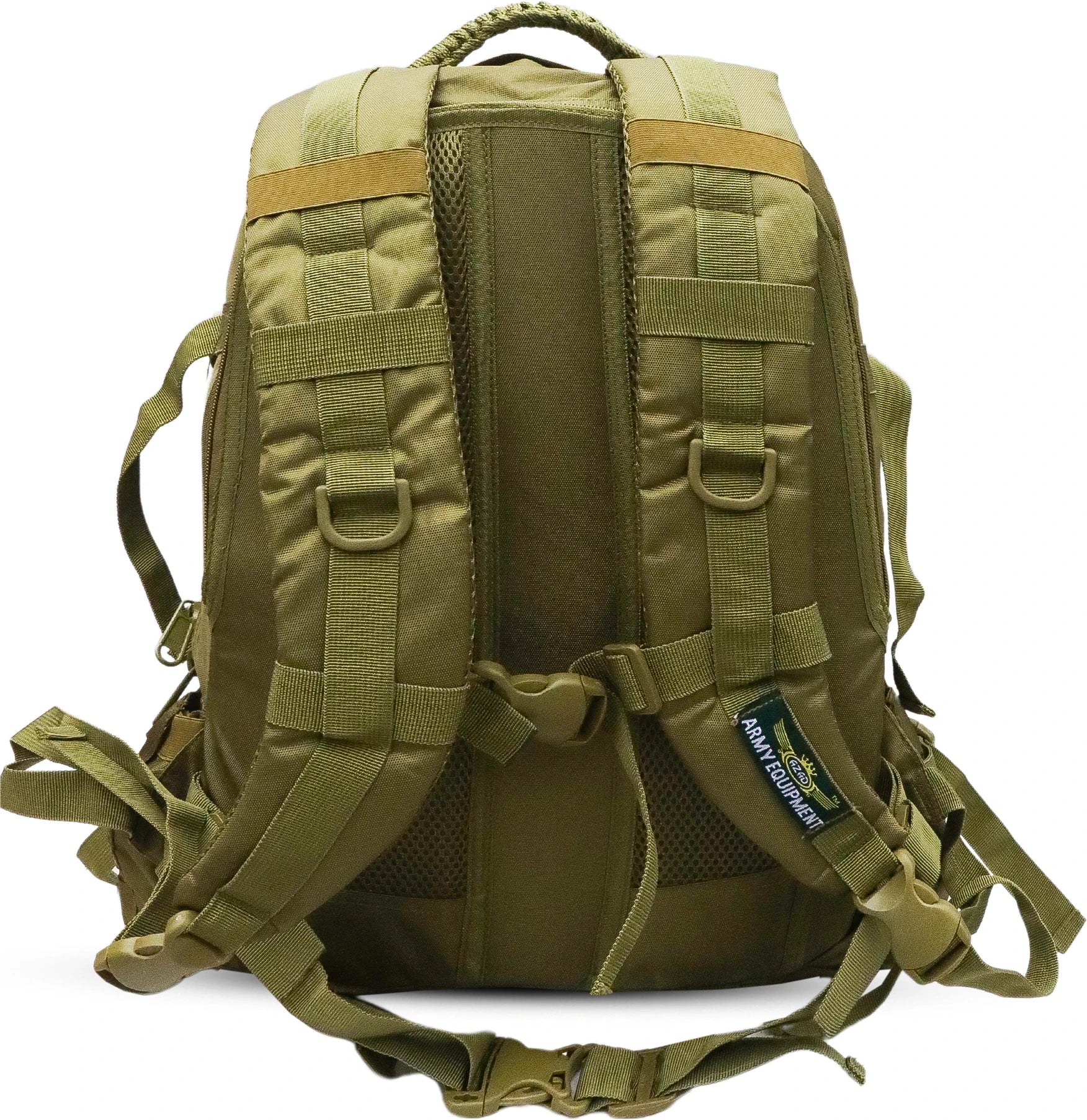 AZAD GEARS ARMY FIGHTER 55 LTR BACKPACK WITH EXTRA SPACE WITH 2 COMPARTMENT AND 6 POCKETS FOR TREKKING AND TRAVELLING | MEN & WOMEN | ARMY LITE GREEN| FREE SIZE