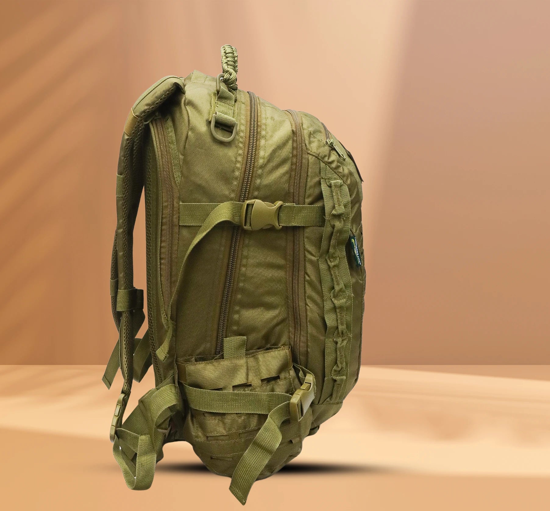 AZAD GEARS ARMY FIGHTER 55 LTR BACKPACK WITH EXTRA SPACE WITH 2 COMPARTMENT AND 6 POCKETS FOR TREKKING AND TRAVELLING | MEN & WOMEN | ARMY LITE GREEN| FREE SIZE
