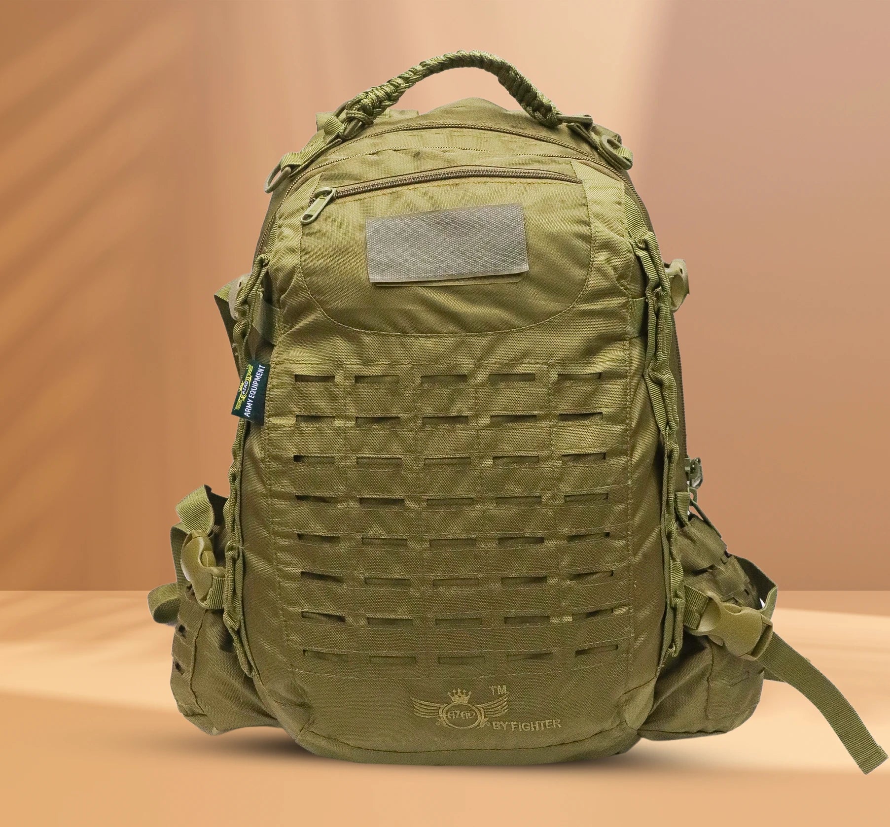 AZAD GEARS ARMY FIGHTER 55 LTR BACKPACK WITH EXTRA SPACE WITH 2 COMPARTMENT AND 6 POCKETS FOR TREKKING AND TRAVELLING | MEN & WOMEN | ARMY LITE GREEN| FREE SIZE