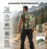 AZAD GEARS ARMY FIGHTER 55 LTR BACKPACK WITH EXTRA SPACE WITH 2 COMPARTMENT AND 6 POCKETS FOR TREKKING AND TRAVELLING | MEN & WOMEN | ARMY MULTICAM CLASSIC CAMOUFLAGE| FREE SIZE