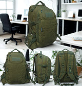 AZAD GEARS ARMY FIGHTER 55 LTR BACKPACK WITH EXTRA SPACE WITH 2 COMPARTMENT AND 6 POCKETS FOR TREKKING AND TRAVELLING | MEN & WOMEN | ARMY GREEN| FREE SIZE