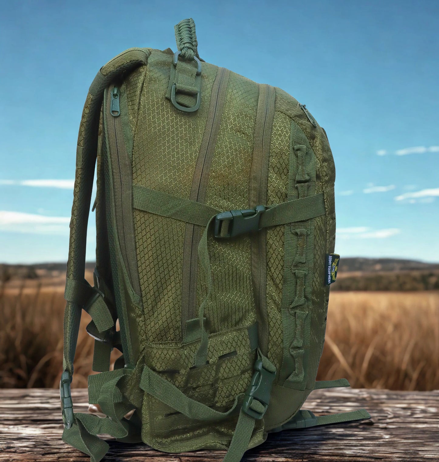 AZAD GEARS ARMY FIGHTER 55 LTR BACKPACK WITH EXTRA SPACE WITH 2 COMPARTMENT AND 6 POCKETS FOR TREKKING AND TRAVELLING | MEN & WOMEN | ARMY GREEN| FREE SIZE