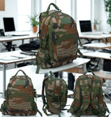 AZAD GEARS ARMY FIGHTER 55 LTR BACKPACK WITH EXTRA SPACE WITH 2 COMPARTMENT AND 6 POCKETS FOR TREKKING AND TRAVELLING | MEN & WOMEN | ARMY WOODLAND CAMOUFLAGE| FREE SIZE