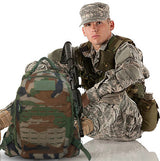 AZAD GEARS ARMY FIGHTER 55 LTR BACKPACK WITH EXTRA SPACE WITH 2 COMPARTMENT AND 6 POCKETS FOR TREKKING AND TRAVELLING | MEN & WOMEN | ARMY WOODLAND CAMOUFLAGE| FREE SIZE