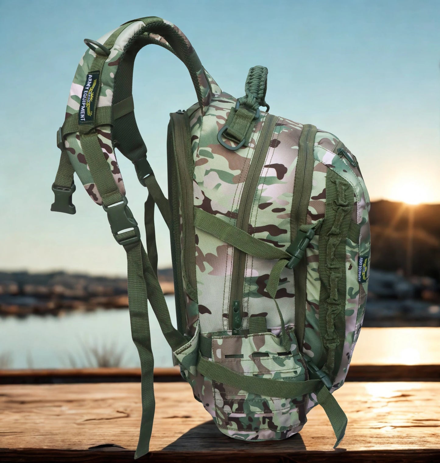 AZAD GEARS ARMY FIGHTER 55 LTR BACKPACK WITH EXTRA SPACE WITH 2 COMPARTMENT AND 6 POCKETS FOR TREKKING AND TRAVELLING | MEN & WOMEN | ARMY U.S PRINT CAMOUFLAGE| FREE SIZE
