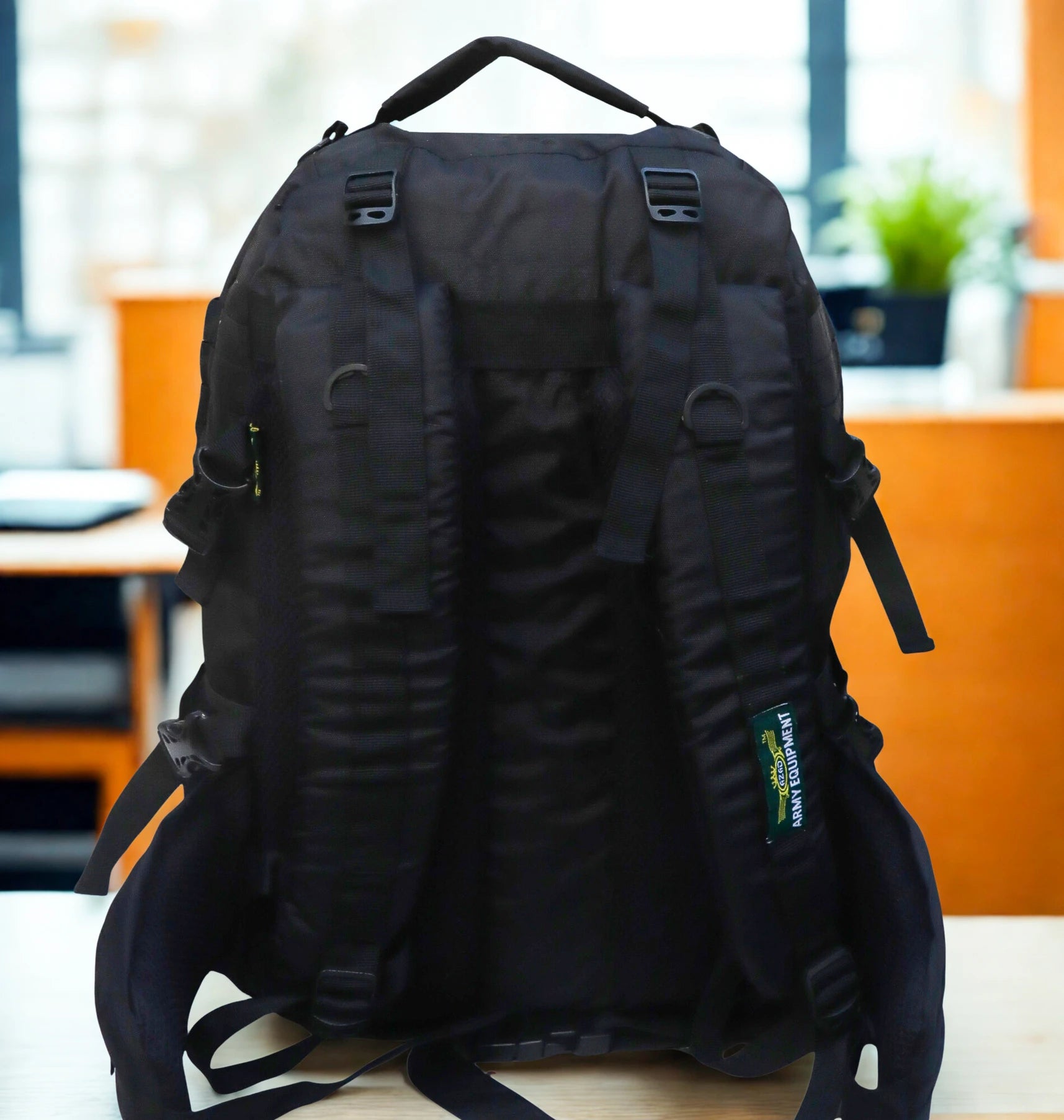 AZAD GEARS ARMY GHATAK 85 LTR BACKPACK WITH EXTRA SPACE WITH 2 COMPARTMENT AND 3 POCKETS FOR TREKKING AND TRAVELLING | MEN & WOMEN | ARMY BLACK| FREE SIZE